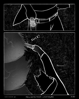 anthro belt black_background border bottomwear clothing coat collared_jacket cutting jacket knife male pants simple_background slicing solo topwear tumor sharkinthepark maccaw_(sharkinthepark) avian bird owl 2025 absurd_res comic greyscale hi_res monochrome