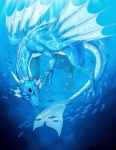 blue_body blue_scales countershading feral membrane_(anatomy) membranous_wings scales solo swimming tail underwater water wings yojoo mythology dragon fish marine mythological_creature mythological_scalie scalie