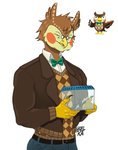 anthro male museum scientist belka_(artist) animal_crossing nintendo blathers_(animal_crossing) avian bird humanoid owl hi_res