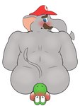 anal anthro big_butt butt duo facesitting facial_hair male male/male mustache nude oral overweight overweight_male proboscis_(anatomy) rimming sex simple_background sitting sitting_on_another tail trunk trunk_(anatomy) timidwithapen mario_bros nintendo super_mario_bros_wonder elephant_mario mario elephant elephantid green_yoshi mammal proboscidean yoshi