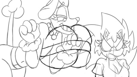 4_fingers annoyed anthro big_breasts bouncing_breasts breasts choker clothed clothed_anthro clothed_female clothing duo eyebrows eyelashes female fingers fully_clothed fully_clothed_anthro fully_clothed_female gem huge_breasts jewelry long_eyelashes necklace pearl_(gem) pearl_necklace punch quills_(anatomy) short_female taunting tear_trough teasing thick_eyebrows unimpressed uppercut protagon sheepish_(series) amelia_hedge penelope_de_caniche canid canine canis domestic_dog eulipotyphlan hedgehog mammal poodle 16:9 2025 animated guide_lines hi_res no_sound short_playtime unfinished video widescreen