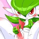 blush bodily_fluids genitals male masturbation penile penile_masturbation penis red_eyes solo sweat tapering_penis pasaran nintendo pokemon gardevoir generation_3_pokemon pokemon_(species) 1:1 low_res