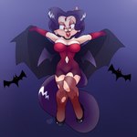 breasts cleavage clothed clothing female half-closed_eyes holidays legwear looking_at_viewer narrowed_eyes navel solo stockings torn_clothing torn_legwear torn_stockings minxydoodle halloween fan_character minxy_(minxydoodle) bat mammal mink mustelid musteline true_musteline vampire 1:1 hi_res