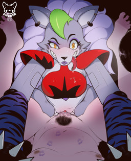 5_toes amazon_position amber_eyes anthro anthro_focus anthro_penetrated black_nose bodily_fluids bracelet clenched_teeth clitoris clothed clothing dominant dominant_female drooling duo ear_piercing ear_ring eyelashes eyeshadow feet female female_focus female_on_top female_penetrated first_person_view fur genital_fluids genitals green_hair grey_body grey_fur hair human_on_anthro human_penetrating human_penetrating_anthro human_pov interspecies jewelry kiss_mark legs_up lipstick lipstick_on_body long_hair looking_at_viewer machine makeup male male/female male_on_bottom male_penetrating male_penetrating_female male_pov mostly_nude nipples nude on_bottom on_top partially_clothed penetration penile penile_penetration penis penis_in_vagina piercing pubes purple_lipstick ring_piercing saliva saliva_on_breasts saliva_on_tongue sex sharp_teeth smile solo_focus spiked_bracelet spikes spreading submissive submissive_male teeth toes tongue tongue_out vaginal vaginal_fluids vaginal_fluids_on_penis vaginal_penetration vulva white_hair lurkin five_nights_at_freddy's five_nights_at_freddy's:_security_breach scottgames steel_wool_studios roxanne_wolf animatronic canid canine canis human mammal robot wolf 2022 absurd_res digital_media_(artwork) hi_res watermark