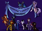 banner blue_eyes blue_hair brown_eyes brown_hair cloak clothing cutie_mark eyewear feathered_wings feathers female glasses goggles green_eyes group hair horn male multicolored_hair orange_hair pranksolot quadruped simple_background tail two_tone_hair valkyrie wings unknown_artist hasbro my_little_pony mythology aurafluff cocoa_bean fan_character ohnine snapshot_(mlp) snowdrift_(character) starcrosser terrafirma equid equine mammal mythological_creature mythological_equine pegasus unicorn winged_unicorn digital_media_(artwork)