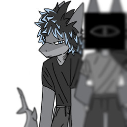 anthro censored_eyes exhausted male narrowed_eyes neutral_expression standing stare mikojan17alphar kilonovayaniskov_eb4 aquatic fish shark 1:1 hi_res