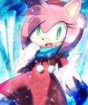 anthro big_eyes clothing female fur gloves green_eyes handwear pink_body pink_fur scarf snow solo toony winter baitong9194 sega sonic_the_hedgehog_(series) amy_rose eulipotyphlan hedgehog mammal 2016 hi_res