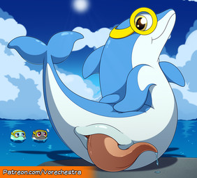 anatomically_correct anatomically_correct_genitalia anatomically_correct_penis animal_genitalia animal_penis being_watched black_body black_skin blue_body blue_eyes blue_skin bodily_fluids butt cetacean_genitalia cetacean_penis closed_smile cloud countershade_face countershade_tail countershade_torso countershading day detailed_background dripping erection eyewear eyewear_on_head eyewear_only feral fin genital_fluids genital_slit genitals goggles goggles_on_head goggles_only group hand_on_hip light looking_at_another looking_back male mouth_closed nude outside partially_submerged penis pink_penis pose precum precum_drip presenting presenting_hindquarters presenting_penis public public_nudity raised_tail red_eyes reflection rock sea seascape sky smile solo_focus sun sunlight tail tapering_penis teal_body teal_skin text toony trio voyeur voyeur_pov water white_body white_skin yellow_eyes vorechestra aquatic cetacean dolphin mammal toothed_whale 2023 pinup shaded url watermark