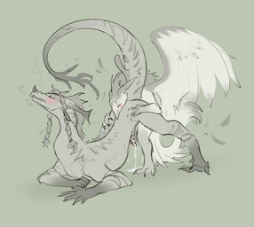 anal anal_penetration arm_on_butt arms_bent bent_over bodily_fluids butt butt_grab claws cum cum_drip cum_inside cum_on_penis cum_while_penetrated curled_tail dominant dripping duo ejaculation embarrassed eyes_closed feathered_tail feathered_wings feathers feral feral_on_feral feral_penetrated feral_penetrating fist flushed from_behind_position genital_fluids genitals hair hand_on_butt handjob head_on_butt horn larger_penetrated leg_grab leg_on_butt male male/male male_on_feral markings masturbation on_ground paws penetration penile penile_masturbation penile_penetration penis pigtails raised_tail sex simple_background simple_coloring size_difference smoke smoke_from_mouth spread_legs spread_wings spreading striped_markings stripes tail tapering_penis teeth teeth_showing three-quarter_view white_body wings two_albino_crows mythology beryoza_(uksus) cuckoo_(ququshka) avian dragon gryphon hybrid mythological_avian mythological_creature mythological_scalie scalie digital_drawing_(artwork) digital_media_(artwork) full-length_portrait hi_res monochrome portrait sketch