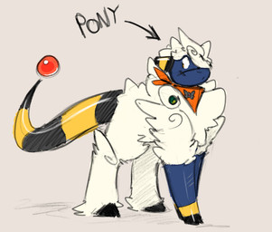 feral markings orange_scarf scarf simple_background solo standing striped_markings striped_tail stripes tail tail_markings tail_orb text thick_tail white_background white_body yellow_tail raster_dreams nintendo pokemon lumens_(raster_dreams) generation_2_pokemon mareep pokemon_(species) 2026 digital_drawing_(artwork) digital_media_(artwork) english_text