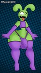 anthro big_bulge bulge clothing femboy footwear gloves handwear legwear male rabbit_ears socks solo thick_thighs thigh_highs thong tongue tongue_out topwear underwear vest wide_hips thatdawgmurray uglydolls ox_(uglydolls)