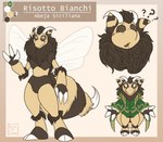 anthro clothing confusion custom horn text wings bardo_en_krisis arthropod bee hybrid hymenopteran insect absurd_res hi_res