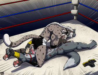 abs anthro anthro_on_anthro anthro_penetrated anthro_penetrating anthro_penetrating_anthro arena aroused aroused_by_another aroused_face aroused_male aroused_smile ass_in_face back_muscles balls barazoku barefoot belly biceps big_muscles big_pecs big_penis black_body black_briefs black_chest_hair black_clothing black_elbow_pads black_fur black_gloves black_handwear black_mask black_underwear blonde_hair blush blushing_profusely body_hair briefs brown_body brown_fur bruised bruised_arm bruised_belly bruised_chest bruised_leg bulge bulge_from_behind bulge_in_face bulge_sniffing butt_in_face butt_sniffing chest_hair claws clothing defeat defeat_sex defeated discarded_briefs discarded_clothing discarded_underwear dominant dominant_anthro dominant_male domination/submission duo elbow_pads erection face_in_ass facesitting facesitting_in_underwear feet fellatio fighting_ring fondling_penis fur genitals gloves grappling grey_body grey_fur grope hair hand_on_penis handjob handjob_while_facesitting handjob_while_penetrated handjob_while_sucking handwear holding_erection holding_penis licking looking_pleasured lucha_libre_mask luchador lying lying_on_another lying_on_ground lying_on_partner male male/male male_penetrated male_penetrating male_penetrating_male manhandling manly markings mask masked_male mohawk mostly_nude mostly_nude_anthro mostly_nude_male muscular muscular_anthro muscular_arms muscular_male muscular_thighs nipples on_back on_front on_ground oral oral_penetration pecs penetration penile penile_penetration penis penis_grab penis_in_mouth penis_lick penis_squeeze pinned pinned_to_ground public public_nudity public_sex roughhousing rubbing_penis secretly_loves_it sex sitting sitting_on_another sniffing sports_mask sportswear spots spotted_body spotted_fur spotted_markings spotted_tail stadium stroking_penis submissive submissive_anthro submissive_male swallowing tail tail_markings taunting taunting_partner teasing teasing_partner thick_arms thick_thighs tongue tough_guy underwear wearing_mask white_body white_fur wrestler wrestler_costume wrestlers wrestling wrestling_briefs wrestling_clothing wrestling_mask wrestling_match wrestling_outfit juniorjosi ty_(tybern) canid canine canis cheetah felid feline hybrid mammal pantherine snow_leopard wolf hi_res