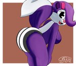 anthro clean_diaper clothed clothing diaper diaper_fetish female raised_tail simple_background solo tail wearing_diaper gassybigears69 tiny_toon_adventures warner_brothers fifi_la_fume mammal mephitid skunk