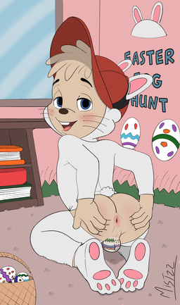 anthro anus balls basket blush bodypaint bunny_costume butt clothing container costume easter_basket easter_egg genitals hat headgear headwear holidays male painted_balls presenting presenting_anus seductive solo spread_butt spreading text young young_male mistzz alvin_and_the_chipmunks alvin_and_the_chipmunks_(1983) easter alvin_seville chipmunk ground_squirrel mammal rodent sciurid absurd_res english_text hi_res