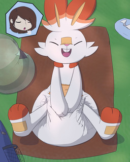 ambiguous_gender anthro big_ears breath buckteeth clean_diaper clothed clothing cloud_emanata cutaway diaper diaper_change diaper_fetish diaper_only discarded_diaper duo emanata expression_cutaway eyes_closed feces feet fur gesture grass happy hindpaw holding_crotch long_ears lying lying_on_grass lying_on_ground on_back on_grass on_ground open_mouth open_smile orange_body orange_fur outside padding paws plant potty_training red_body red_fur relaxing relieved scut_tail short_tail smile smiling_at_viewer soiled_diaper soiling solo_focus spread_legs spreading surprised tail teeth tired topless touching_diaper unclean_diaper used_diaper wearing_diaper white_body white_fur yellow_body yellow_fur sinningsneasel nintendo pokemon generation_8_pokemon human lagomorph leporid mammal pokemon_(species) scorbunny 2021 4:5 hi_res