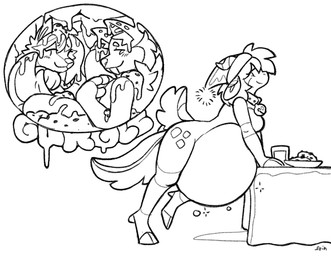 abdominal_bulge anal anal_vore anthro anthro_pred anthro_prey bell bell_collar christmas_clothing christmas_headwear clothing collar female female_pred food_in_stomach hat headgear headwear holidays hoof_hands onomatopoeia rumbling_stomach santa_hat sound_effects text vore willing_pred willing_prey goatchamp christmas carmine_(mommawoof) matsi_(overdrive003) bovid canid canine canis caprine goat mammal wolf absurd_res english_text hi_res line_art monochrome