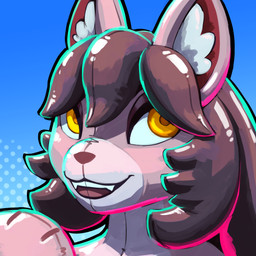 abstract_background ambiguous_gender anthro biped blue_background inflatable looking_at_viewer painted-on_face painted-on_mouth pink_body simple_background smile yellow_eyes sexotheque scarlett_(rebellian) animate_inanimate living_inflatable mammal 1:1 2026 digital_media_(artwork) hi_res icon