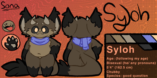 2_horns 3_toes 4_fingers :3 abstract_background anthro belly belly_overhang big_ears big_eyes black_body black_fur black_nose black_sclera blue_scarf brown_body brown_fur claws color_swatch cutaway cute_fangs deep_navel dipstick_ears dipstick_tail ear_markings fangs feathered_wings feathers featureless_chest feet femboy finger_claws fingers freckled_face freckles fur gloves_(marking) grey_pawpads hand_on_hip happy horn leg_markings looking_at_viewer male markings mostly_nude multicolored_body multicolored_ears multicolored_fur navel no_pupils open_mouth open_smile overweight overweight_anthro overweight_male pawpads pronouns red_tongue scarf scarf_only short smile socks_(marking) solo standing stated_bisexuality stated_height stated_sexuality tail tail_markings teeth text thick_thighs toes tongue wide_hips wings yellow_eyes soarfloh syloh_(soarfloh) canid canine fox mammal 2:1 aliasing binary_drawing character_name digital_drawing_(artwork) digital_media_(artwork) english_text flat_colors model_sheet multiple_images