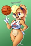 2021 2:3 anthro atticuskotch ball basketball basketball_(ball) basketball_uniform blonde_hair blue_eyes bottomless buckteeth clothed clothing dialogue english_text featureless_crotch female fur hair hi_res lagomorph leporid lola_bunny looking_at_viewer looney_tunes mammal rabbit scut_tail shirt short_tail simple_background solo space_jam sportswear tail tan_body tan_fur tank_top teeth text text_on_clothing text_on_shirt text_on_tank_top text_on_topwear topwear tune_squad_outfit tune_squad_outfit_(1996) uniform warner_brothers