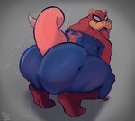 anthro big_butt bodily_fluids butt clothing crouching debudraws generation_1_pokemon hi_res huge_butt male marvel motion_lines nintendo overweight overweight_male pokemon pokemon_(species) simple_background slowbro slowbro_(debudraws) solo spider-man_(character) spider-man_(series) spider-man_suit superhero sweat sweatdrop tongue tongue_out
