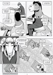 anthro antlers black_and_white book bovid canid canine canis caprine chair classroom clothed clothing cody_(falcon_mccooper) comic creating_art curled_horn deer desk dialogue duo_focus english_text equid equine facial_hair falcon_mccooper footwear fully_clothed furniture goat goatee group holding_object horn horse male mammal monochrome muscular muscular_anthro muscular_male necktie notebook pencil_(object) school scut_tail shoes short_tail sitting table tail text url william_(falcon_mccooper) wolf writing_utensil young