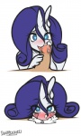 anthro anthrofied blue_eyes blush bodily_fluids cum cum_from_nose cum_in_mouth cum_in_nose cum_inside cum_on_face deep_throat disembodied_penis duo erection fellatio female female_focus female_penetrated genital_fluids genitals hair heart_eyes heart_symbol horn human_on_anthro humanoid_genitalia humanoid_penis interspecies looking_at_viewer makeup male male/female male_penetrating male_penetrating_female mascara mascara_tears oral oral_penetration penetration penile penis purple_hair running_makeup sex simple_background solo_focus tongue tongue_out white_background da3rd friendship_is_magic hasbro my_little_pony mythology rarity_(mlp) equid equine human mammal mythological_creature mythological_equine unicorn 2016 3:5