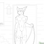 anthro big_ears biped body_size_growth casual_nudity front_view male membrane_(anatomy) membranous_wings nude outside size_transformation solo standing transformation winged_arms wings sammysapphire luther_(luther-bat) bat mammal 1:1