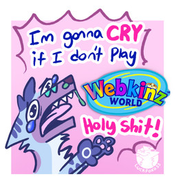 anthro blue_body blue_fur blue_hair bodily_fluids border cheek_tuft chest_tuft crying dialogue ears_back facial_tuft fur hair humor male pawpads paws pink_background pink_pawpads pivoted_ears purple_body purple_fur screaming sharp_teeth simple_background snot solo speech_bubble tears teary_eyes teeth text tuft white_border wide_eyed conditional_dnp luckfoxo33 webkinz tolng canid canine fox mammal english_text hi_res andromorph_(lore) trans_(lore) trans_man_(lore)