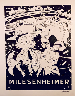 2_tails anthro breasts cheek_tuft cigarette cleavage clothed clothing dress duo ear_piercing ear_ring eyelashes facial_tuft female gloves hair handwear hat headgear headwear lidded_eyes male male/female multi_tail necktie piercing ring_piercing suit tail text tuft tracy_yardley idw_publishing oppenheimer sega sonic_the_hedgehog_(comics) sonic_the_hedgehog_(idw) sonic_the_hedgehog_(series) miles_prower surge_the_tenrec afrosoricid canid canine fox mammal tenrec signature