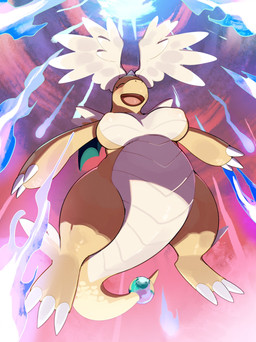 3_fingers 3_toes anthro areola blush breasts claw_fingers claws eyes_closed featureless_crotch feet female finger_claws fingers front_view happy low-angle_view nipple_outline nipples non-mammal_breasts non-mammal_nipples nude nude_anthro nude_female open_mouth open_smile orange_body orange_tail pokemorph scales smile solo tail thick_thighs toe_claws toes tongue ventral_scales wide_hips kame_3 nintendo pokemon generation_9_pokemon mega_dragonite mega_evolution pokemon_(species) 2025 absurd_res digital_media_(artwork) full-length_portrait hi_res portrait