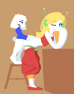 age_difference ambiguous_penetration anthro anthro_penetrating anthro_penetrating_humanoid blonde_hair bottomwear bottomwear_down butt butt_grab clothed clothing clothing_around_legs duo elbows_on_table electronics female female_penetrated footwear from_behind_position hair hand_on_butt headgear headphones headset humanoid_on_anthro humanoid_penetrated larger_female looking_back looking_pleasured male male/female male_penetrating male_penetrating_female older_female older_humanoid older_penetrated panties panties_around_legs pants pants_down partially_clothed penetration penile penile_penetration pixelated platform_standing_doggystyle sex shirt shoes shota side_view simple_background size_difference small_dom_big_sub smaller_male smile standing standing_doggystyle standing_sex tail tank_top teeth tongue topwear underwear underwear_around_legs young young_anthro young_male younger_anthro younger_male uglycoal cave_story curly_brace humanoid lagomorph mammal mimiga aliasing animated binary_drawing digital_drawing_(artwork) digital_media_(artwork) loop shaded simple_shading