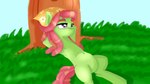 female grass hands_behind_head lying navel on_back plant relaxing solo tree jbond friendship_is_magic hasbro my_little_pony tree_hugger_(mlp) earth_pony equid equine horse mammal pony 16:9 hi_res widescreen