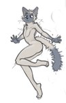 anthro butt digitigrade feet fur humanoid_feet looking_aside male messy_tail multicolored_body multicolored_fur nude plantigrade side_view solo tail two_tone_body two_tone_face two_tone_fur banoncat banoncat_(character) domestic_cat felid feline felis mammal siamese 2022 hi_res