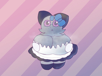 anthro big_breasts bow_ribbon breasts clothing eyewear female freckled_face freckles fusion glasses huge_breasts maid_uniform musky_breasts pokemon_fusion solo uniform nanabsylve nintendo pokemon espurr generation_5_pokemon generation_6_pokemon oshawott pokemon_(species) 4:3 hi_res