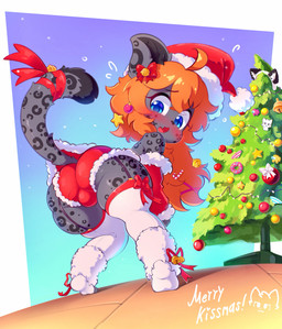 anthro arm_warmers armwear bell bent_over big_butt blue_eyes blush bottom_heavy bubble_butt bulge bulge_from_behind butt christmas_clothing christmas_headwear clothing crossdressing_male cute_fangs dipstick_tail eyebrows eyelashes eyelashes_through_hair fangs femboy fur garter_straps geometric_background gradient_background hair hat headgear headwear holidays kemono knock-kneed leg_warmers legwear looking_back male male_anthro markings open_mouth orange_hair presenting presenting_hindquarters raised_inner_eyebrows rear_view ribbons santa_hat simple_background solo spots spotted_body spotted_fur spotted_legs spotted_markings spotted_tail stockings sweat_emanata tail tail_markings teeth thick_thighs translucent translucent_hair young young_anthro young_male kemopunk christmas silly_cat_(mauzymice) felid mammal pantherine snow_leopard absurd_res colored digital_media_(artwork) hi_res shaded