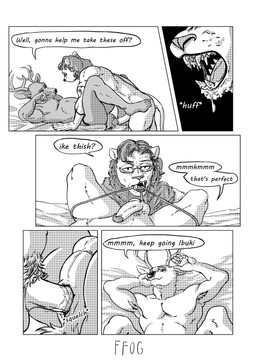anal anal_penetration anthro anthro_on_anthro anthro_penetrated anthro_penetrating anthro_penetrating_anthro antlers anus backsack balls bareback bodily_fluids clothing clothing_pull dialogue drooling duo erection eyewear genitals glasses horn humanoid_genitalia humanoid_penis male male/male male_penetrated male_penetrating male_penetrating_male mane nude onomatopoeia open_mouth penetration penis perineum pubes saliva saliva_string sex sharp_teeth sound_effects spread_legs spreading tattoo teeth text thong thong_pull underwear underwear_pull undressing undressing_another undressing_partner ffog beastars ibuki_(beastars) oguma_(beastars) cervine deer felid lion mammal pantherine red_deer 2021 absurd_res black_and_white comic english_text hi_res monochrome multiple_scenes