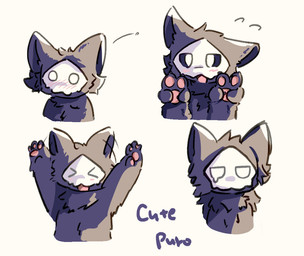 >_< anthro biped black_body black_fur black_sclera blush blush_lines bone bone_mask eyes_closed fluffy fur gesture hand_gesture looking_at_viewer male mask open_mouth pawpads pink_pawpads raised_arms sad simple_background skull skull_mask solo surprised text v_sign white_background white_eyes kosame_3653 changed_(video_game) puro_(changed) canid canine mammal 2025 digital_drawing_(artwork) digital_media_(artwork) english_text multiple_images