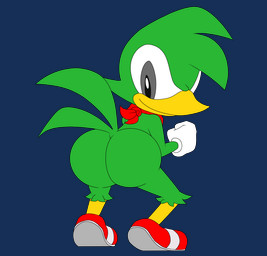anthro beak butt clothing feathers footwear gloves green_body green_feathers handwear looking_back male open_beak open_mouth shaking_butt shoes nightdazed sega sonic_the_hedgehog_(series) bean_the_dynamite avian animated hi_res loop