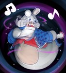 anthro black_background black_facial_hair black_mustache blue_clothing blue_eyes blue_suit buckteeth cloth clothed clothed_anthro clothing curled_hair facial_hair fur grey_hair hair holding_cloth long_ears male mitten_hands multicolored_body musical_note musical_symbol mustache open_mouth open_smile overweight overweight_anthro overweight_male performance pink_tongue red_clothing red_topwear red_vest simple_background smile solo sparkles suit symbol tan_body tan_inner_ear tan_skin teeth tongue topwear two_tone_body vest white_body white_fur fuposey mario_bros mario_plus_rabbids_kingdom_battle nintendo raving_rabbids rayman_(series) ubisoft phantom_of_the_bwahpera ghost hybrid lagomorph mammal rabbid spirit 2018 colored crossover digital_drawing_(artwork) digital_media_(artwork) english_description hi_res shaded