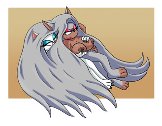 ambiguous_anthro ambiguous_gender anthro anthro_on_anthro breast_squeeze breasts dark_body dark_skin duo female female/ambiguous female_anthro hair holding_breast long_hair nipples nude nude_female nude_male squeezing rougethedaisy sega sonic_the_hedgehog_(series) domestic_cat felid feline felis mammal absurd_res hi_res male_(lore)