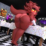 anthro big_breasts big_butt blush breasts butt crossgender eye_patch eyewear female fur machine mtf_crossgender narrowed_eyes nipple_outline nude red_body red_fur seductive solo tail thick_thighs wide_hips yellow_eyes foxyartistc4d cryptiacurves_(modeler) five_nights_at_freddy's fredina's_nightclub scottgames fexa_(cryptiacurves) foxy_(fnaf) animatronic canid canine fox mammal robot 1:1 2023 3d_(artwork) digital_media_(artwork) hi_res watermark