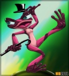 anthro female glistening nude solo tongue hentai_boy_(artist) blue_sky_studios rio_(series) gabi_(rio) amphibian frog mimic_poison_frog pseudo-dendrobate tree_frog