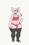 big_butt blue_eyes bulge butt choker clothing freckles jewelry legwear lingerie male necklace overweight overweight_male pink_body pink_skin pose solo thick_thighs thigh_highs wide_hips quidhansed simon_(quidhansed) amphibian axolotl marine mole_salamander salamander hi_res