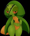 antennae_(anatomy) anthro arthropod_abdomen bedroom_eyes cape clothing female green_body hand_on_hip looking_at_viewer narrowed_eyes navel pose red_sclera seductive simple_background solo thick_thighs transparent_background wide_hips zinzoa bug_fables moonsprout_games acolyte_aria_(bug_fables) arthropod insect mantis alpha_channel hi_res