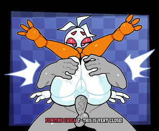 anal anal_penetration anthro anus avian_feet balls beak big_penis blue_background checkered checkered_background dialogue duo eyeshadow female genitals grey_body head_feathers head_tuft leg_grab machine makeup male male/female nude pattern_background penetration penis pink_eyes pink_eyeshadow sex simple_background text thick_thighs thigh_grab tuft vein veiny_penis vulva white_body wide_hips crushtrap five_nights_at_freddy's freddy_fazbear's_pizzeria_simulator scottgames funtime_chica_(fnaf) animatronic avian bird chicken galliform human mammal phasianid robot 2023 digital_media_(artwork) english_text