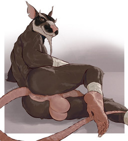 5_toes amber_eyes ankle_wraps anthro anus balls beard big_balls biped border brown_body brown_fur buckteeth butt claws closed_smile eyebrows facial_hair feet foreskin fur genitals half-erect humanoid_genitalia humanoid_penis long_foreskin looking_at_viewer lying male male_anthro mature_anthro mature_male mouth_closed multicolored_body multicolored_fur muscular muscular_anthro muscular_male narrowed_eyes notched_ear nude nude_anthro nude_male on_side penis pink_balls pink_feet pink_inner_ear pink_nose pink_penis pink_tail plantigrade presenting presenting_anus presenting_hindquarters simple_background smile smiling_at_viewer solo tail teeth toe_claws toes unretracted_foreskin vein veiny_penis whiskers white_beard white_body white_border white_eyebrows white_facial_hair white_fur wraps wrist_wraps banana_da_boi teenage_mutant_ninja_turtles teenage_mutant_ninja_turtles_(2012) master_splinter mammal murid murine rat rodent digital_media_(artwork) hi_res signature