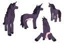 animal_genitalia animal_penis balls black_body black_hair butt equine_genitalia equine_penis feral fur genitals hair hooves horn looking_at_viewer magic male nick_(hecreat) penis perineum purple_body purple_eyes purple_fur quadruped smile solo hecreat equid equine horse mammal pony 2024 absurd_res hi_res