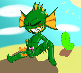 2_penises animal_genitalia animal_penis anthro balls blush bodily_fluids cactus cloud cum erection fin genital_fluids genitals hemipenes male masturbation multi_genitalia multi_penis nude outside penile penile_masturbation penis plant sand simple_background sky solo sun teeth not_safe_for_reality nuclear_throne fish_(nuclear_throne) reptile scalie digital_media_(artwork)