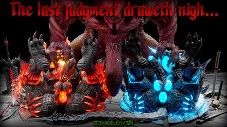 3_toes 5_fingers anus balls big_penis blue_anus blue_glow broken_sword butt claws defeated erection feet fingers game_over gameplay_mechanics genitals glowing glowing_anus glowing_balls glowing_claws glowing_eyes glowing_genitalia glowing_penis glowing_tongue glowing_wings grey_body grey_scales group hand_on_butt hand_on_own_butt head_grab horn huge_penis humanoid_genitalia humanoid_penis katana legs_up long_tongue lying male male/male melee_weapon on_back on_ground penis penis_size_difference pointed_tail puffy_anus red_anus red_glow scales side_by_side sin_devil_trigger size_difference spread_legs spreading sword tail thick_thighs toes tongue tongue_out trio two_subs_one_dom weapon wings wrinkled_feet wrinkles thekidxeno nes67911_(modeler) x3nolov3r_(modeler) capcom devil_may_cry devil_may_cry_5 doom_(series) id_software microsoft dante_(dmc) vergil_(devil_may_cry) baron_of_hell demon scalie 16:9 2025 3d_(artwork) 4k absurd_res blender_(artwork) digital_media_(artwork) hi_res widescreen brother_(lore) brothers_(lore) sibling_(lore)